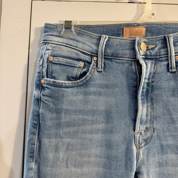 MOTHER The Insider Crop Step Fray Jeans Size 25 Blue - Picture 10 of 13